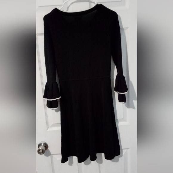 Elegant Black Dress with Ruffle Sleeves - Picture 3 of 4